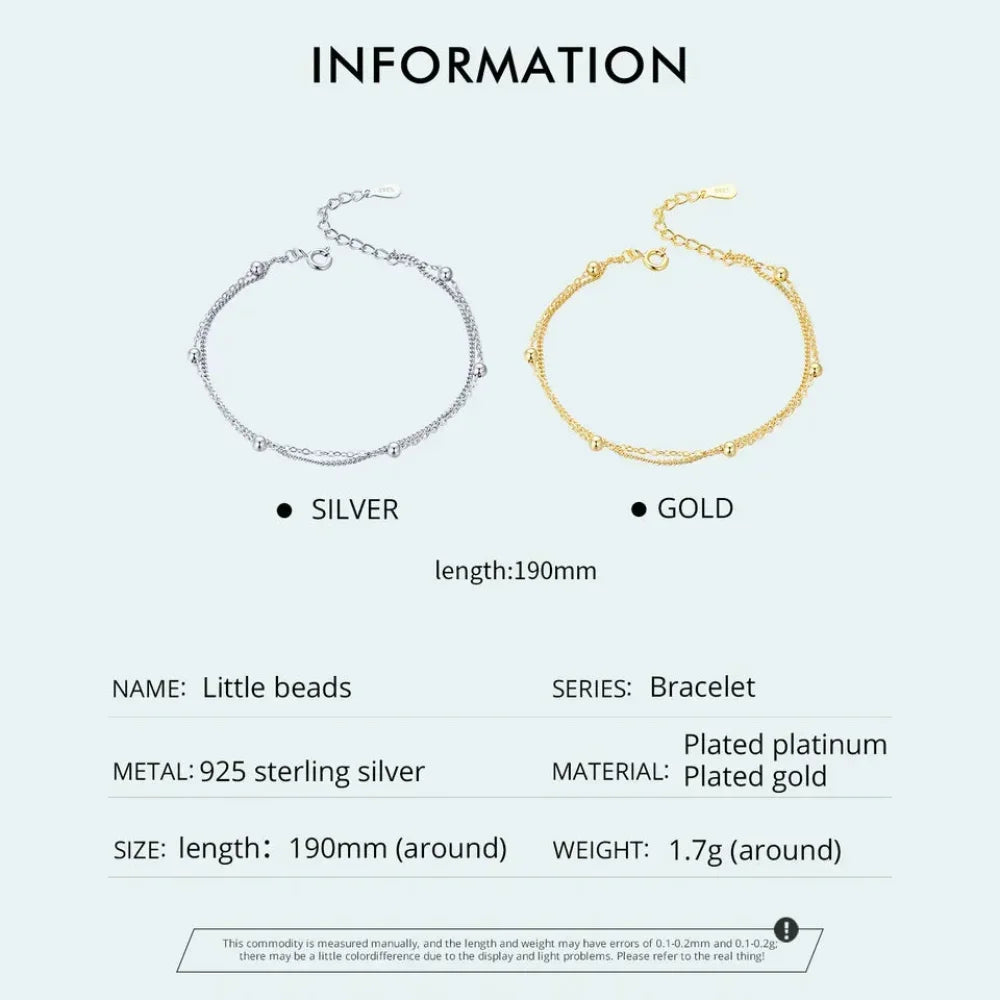 Bracelet à double chaîne en argent sterling 925