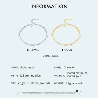 Bracelet à double chaîne en argent sterling 925