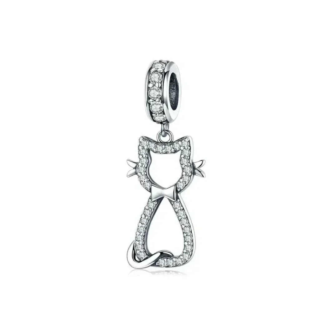 Breloques en argent sterling 925 avec cristaux 5A transparents en forme de cœur et de X pour bracelet et pendentif de collier