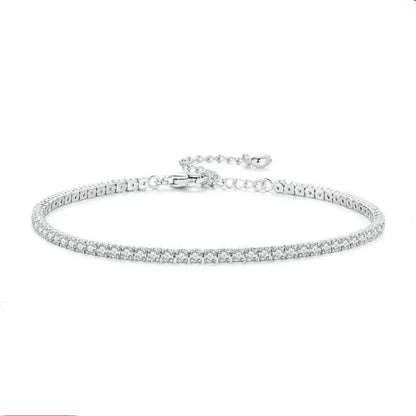 Bracelet de tennis en argent sterling 925 et zircone cubique