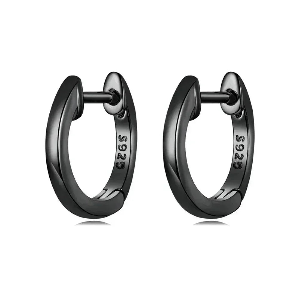 Boucles d'oreilles créoles en argent sterling véritable - Couleur or rose élégante - Bijoux de mode pour femmes SCE808