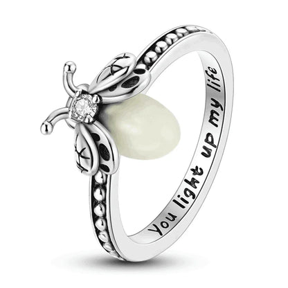 925 Sterling Silver Luminous Firefly Ring