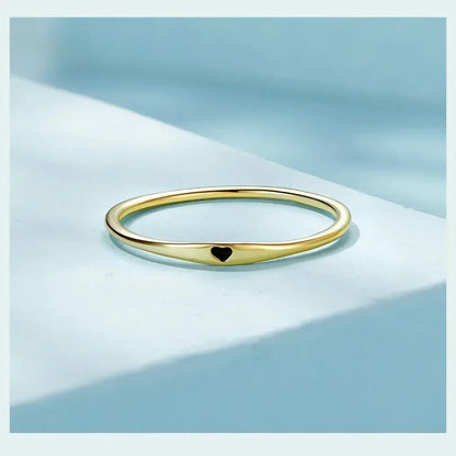 Bague de mariage en argent sterling 925 en forme de cœur – Symbole d'amour, bague de promesse empilable en 2 couleurs (taille 5-10)