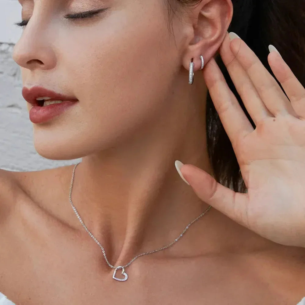 Collier à Chaîne en Argent Sterling 925 Véritable pour Femme - Bijoux Fins 46 cm