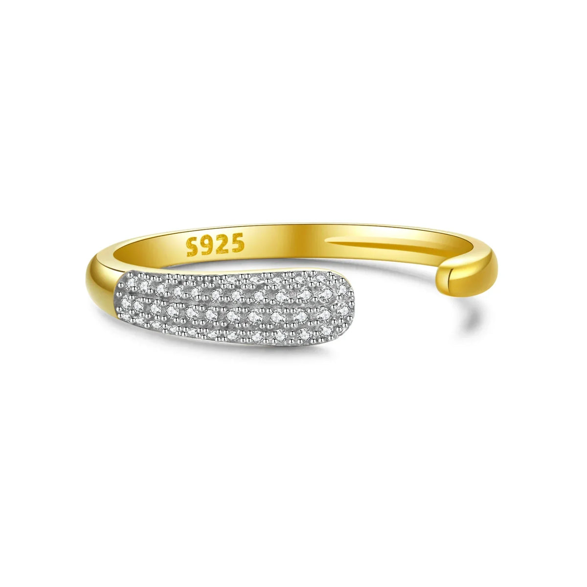 Bague réglable en argent sterling 925 et zircon