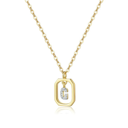 Collier initial personnalisé en argent sterling 925