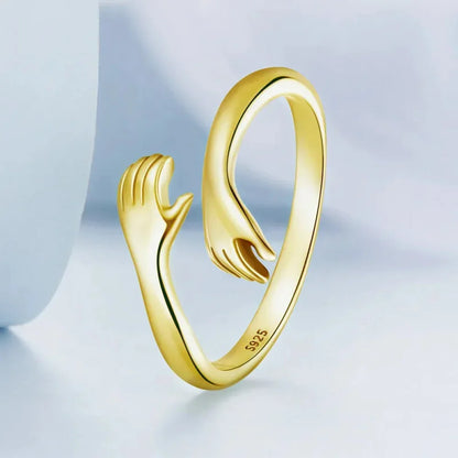 Bague Étreinte en Argent Sterling (Ajustable)