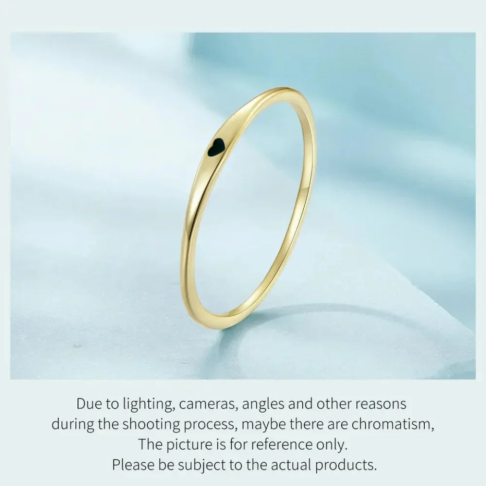 Bague de mariage en argent sterling 925 en forme de cœur – Symbole d'amour, bague de promesse empilable en 2 couleurs (taille 5-10)