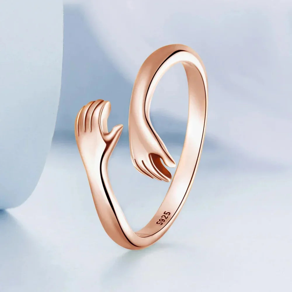 Bague Étreinte en Argent Sterling (Ajustable)