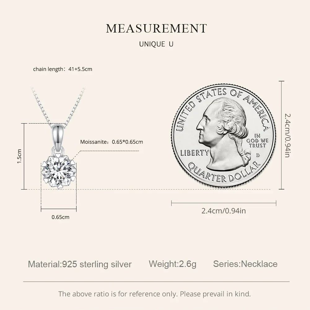 Collier pendentif en argent sterling avec moissanite 1 carat Stellar Shine