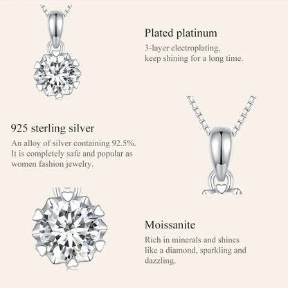 Collier pendentif en argent sterling avec moissanite 1 carat Stellar Shine