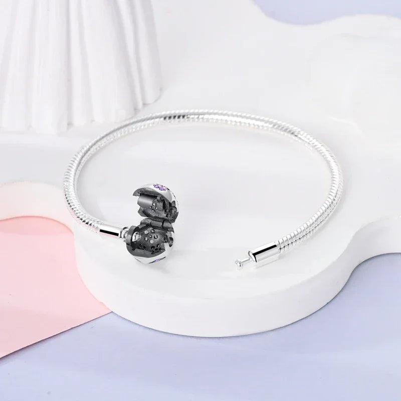 Bracelet en chaîne serpent en argent sterling avec fermoir floral