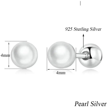 Charme et élégance : clous d'oreilles à vis en argent sterling 925 avec perles