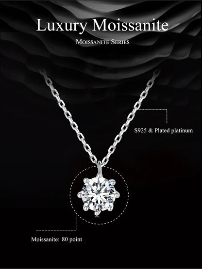 Collier pendentif éblouissant en argent sterling avec moissanite de 0,8 carat