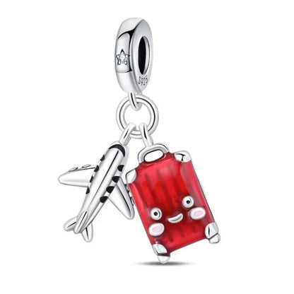 Breloque de voyage en argent sterling Crimson Horizons