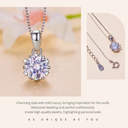 Collier pendentif en argent sterling avec moissanite 1 carat Stellar Shine