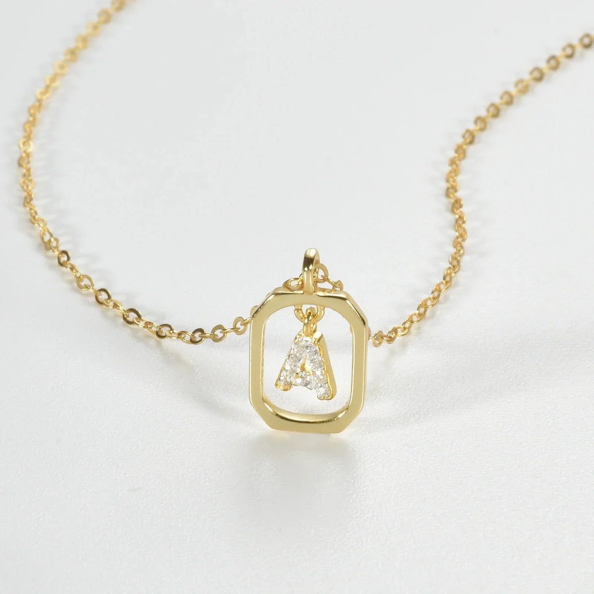 Collier initial personnalisé en argent sterling 925