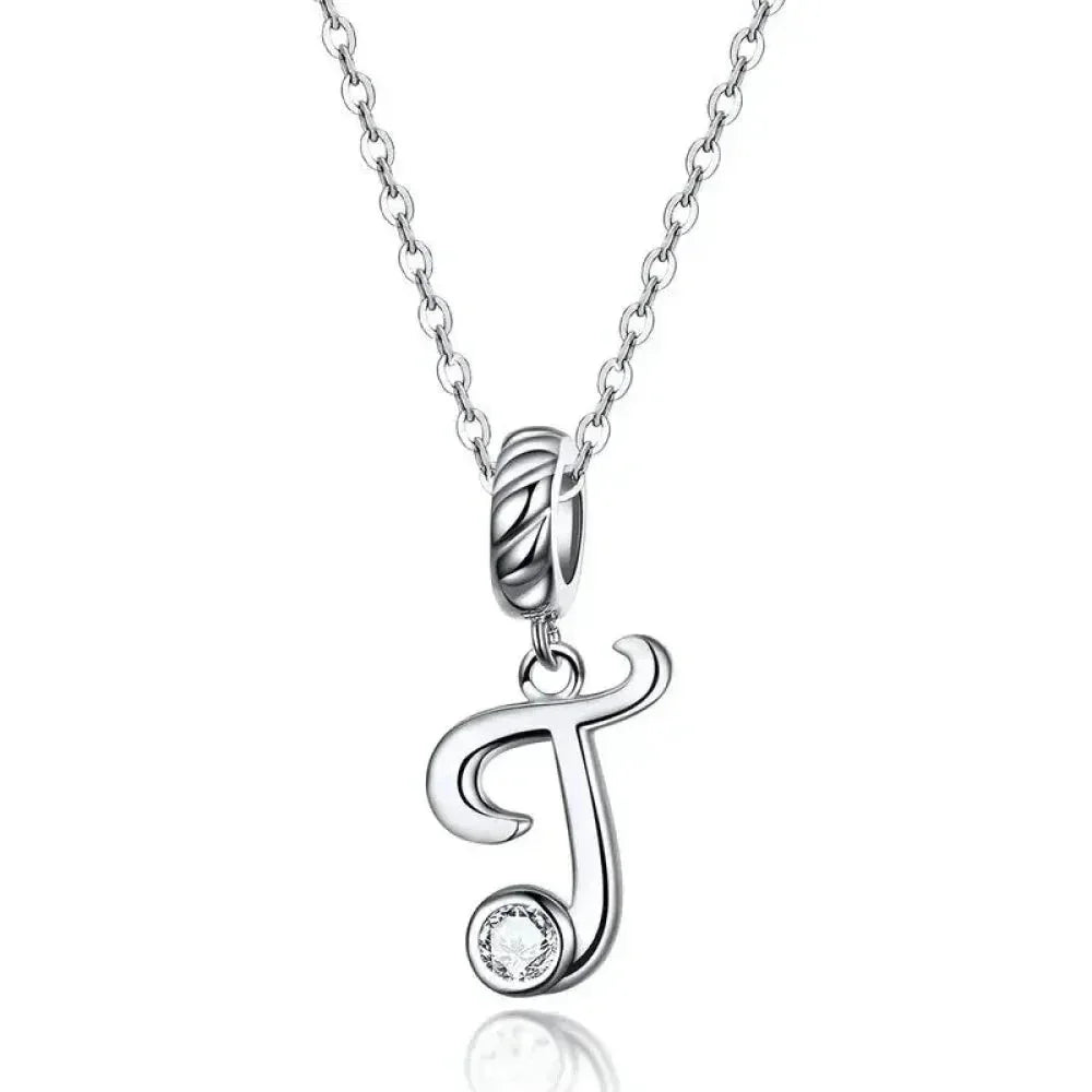 Collier classique avec initiale en argent sterling 925
