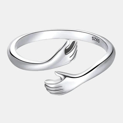 Bague Étreinte en Argent Sterling (Ajustable)