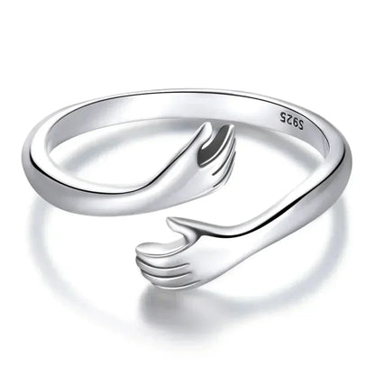 Bague Étreinte en Argent Sterling (Ajustable)