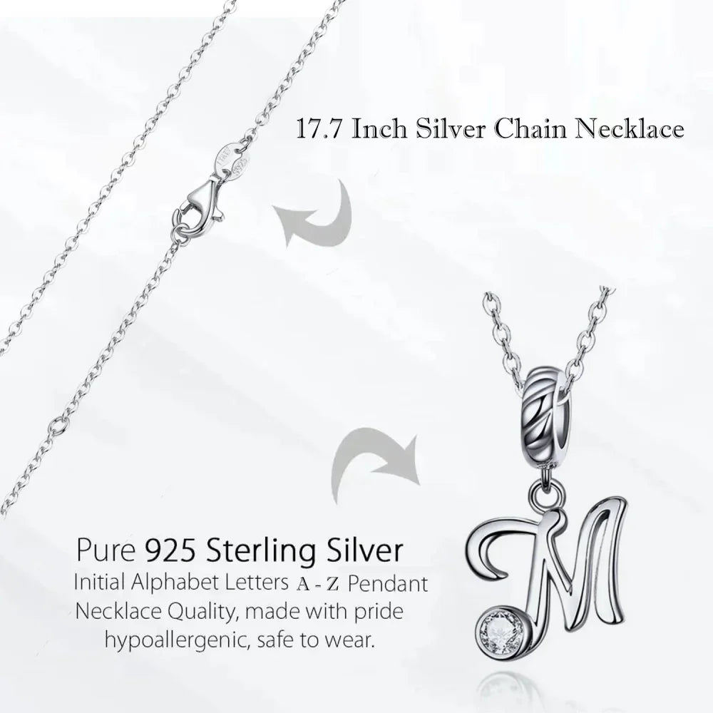 Collier classique avec initiale en argent sterling 925