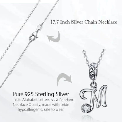 Collier classique avec initiale en argent sterling 925