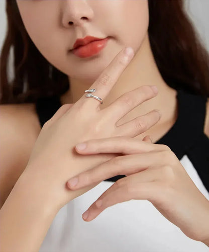 Bague Étreinte en Argent Sterling (Ajustable)