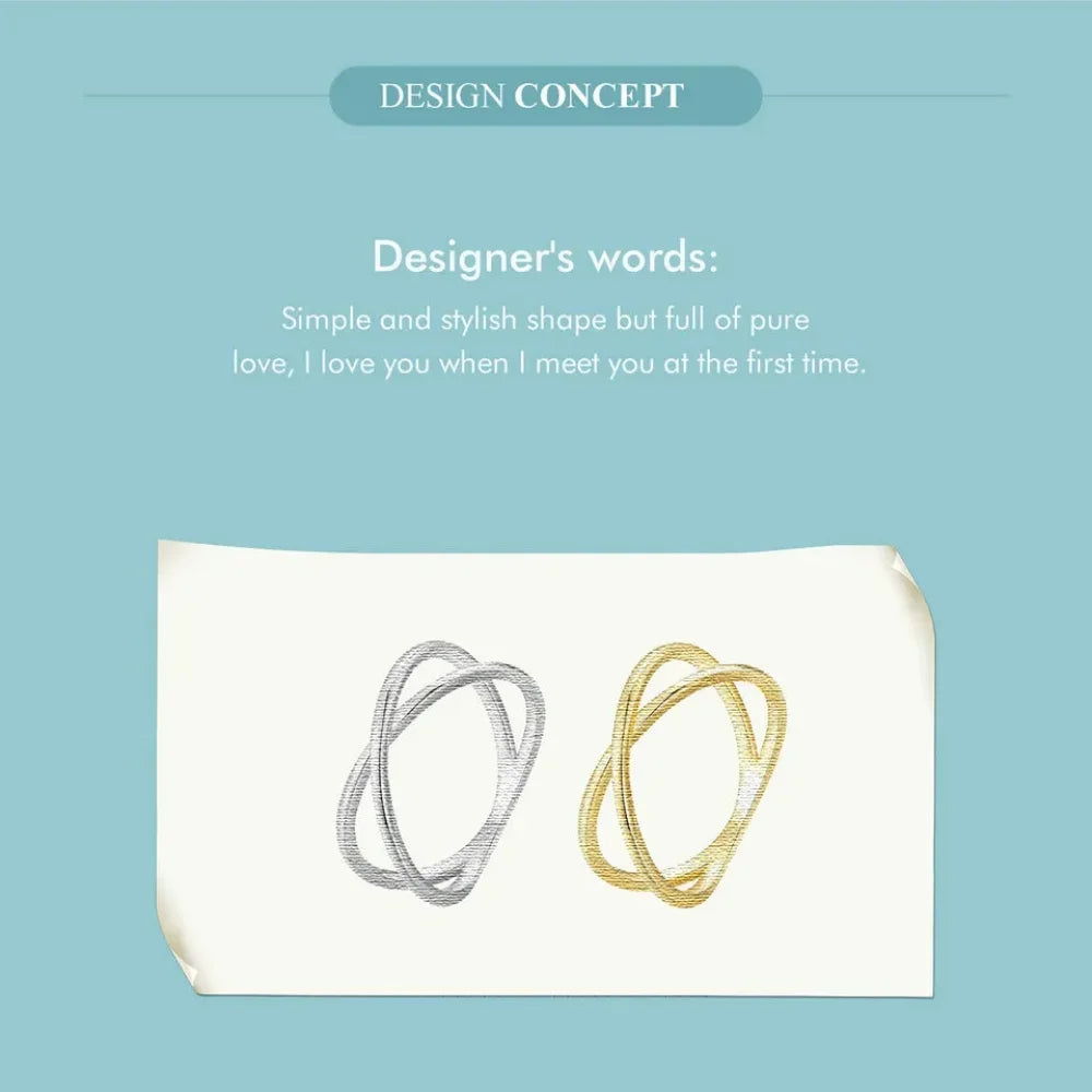 Bague X plaquée or 14 carats à couper le souffle - Bague croisée minimaliste élégante en argent sterling 925 pour femmes - Bijoux de promesse Scr543