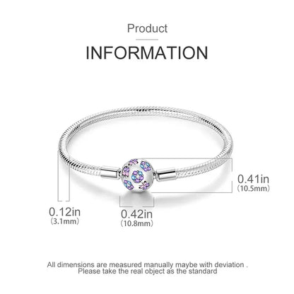 Bracelet en chaîne serpent en argent sterling avec fermoir floral