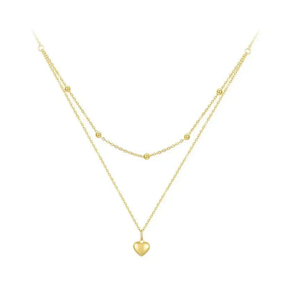 Collier ras de cou avec pendentif double cœur en argent sterling 925