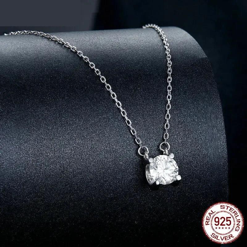 Collier Pendentif Moissanite 1 carat en Argent Sterling Éclatant