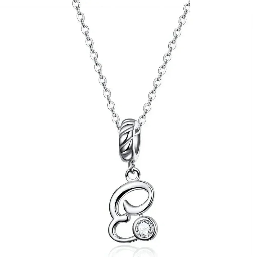 Collier classique avec initiale en argent sterling 925