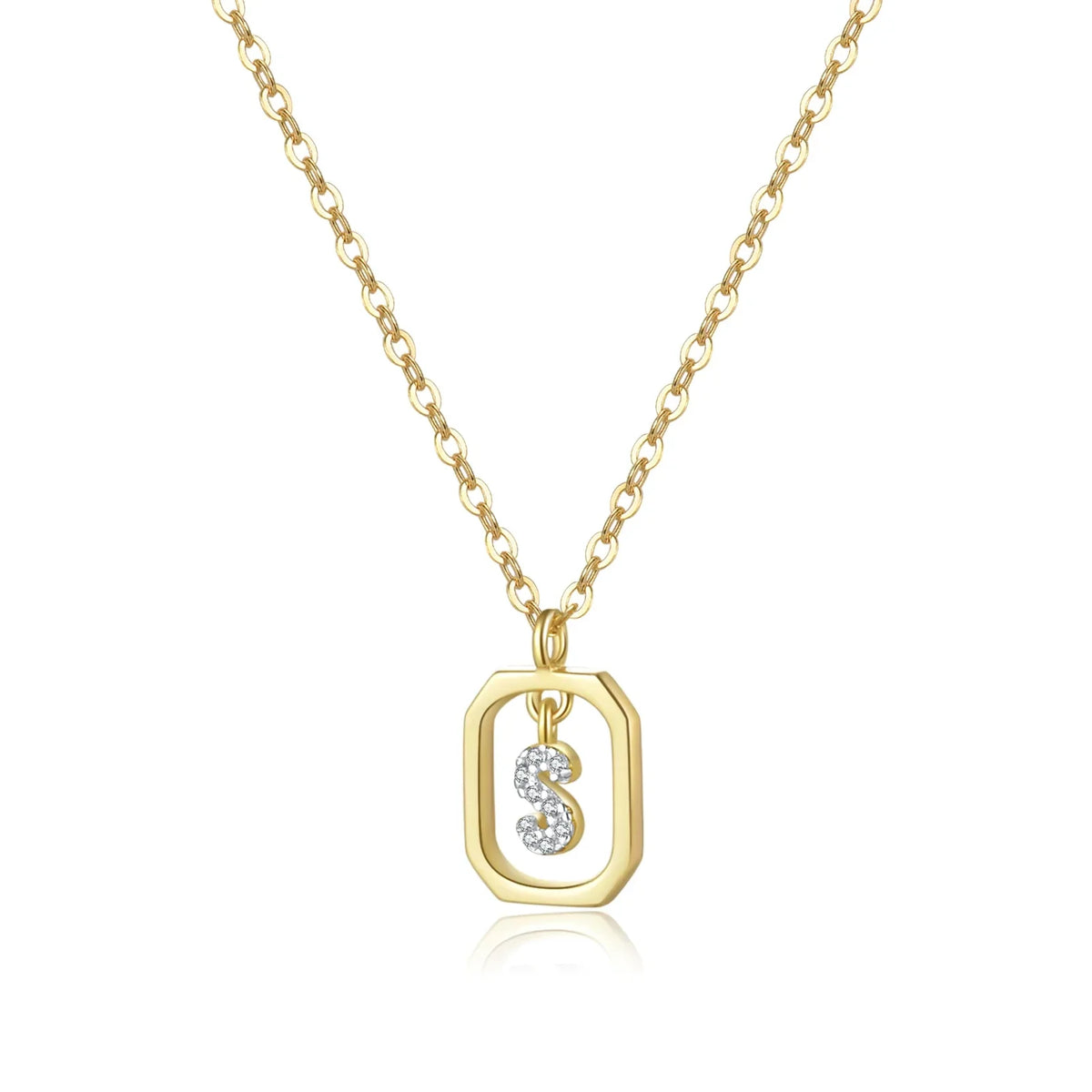Collier initial personnalisé en argent sterling 925