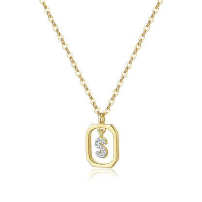 Collier initial personnalisé en argent sterling 925