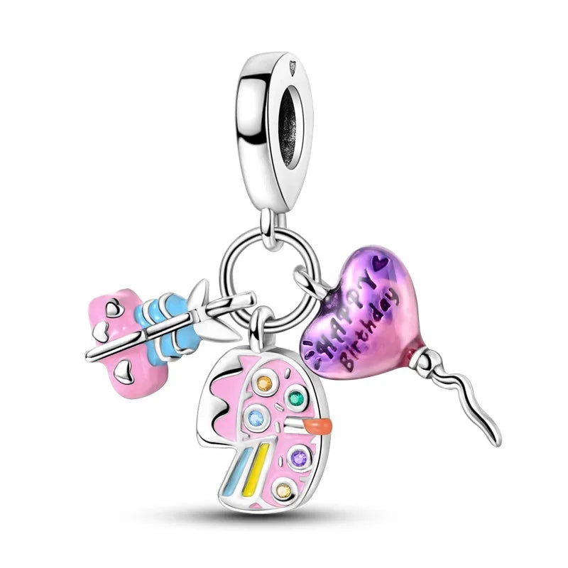 Breloque d'anniversaire Festive Fun en argent sterling