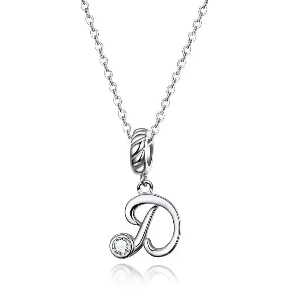Collier classique avec initiale en argent sterling 925
