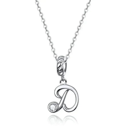 Collier classique avec initiale en argent sterling 925