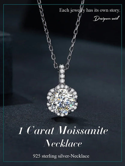 Petal Perfection 1ct Moissanite Sterling Silver Pendant Necklace