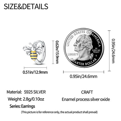 Boucles d'oreilles créoles en argent sterling Dazzling Bee