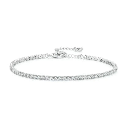 Bracelet de tennis en argent sterling 925 et zircone cubique
