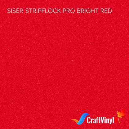 Vinyle de transfert à chaud Siser Bright Red StripFlock Pro