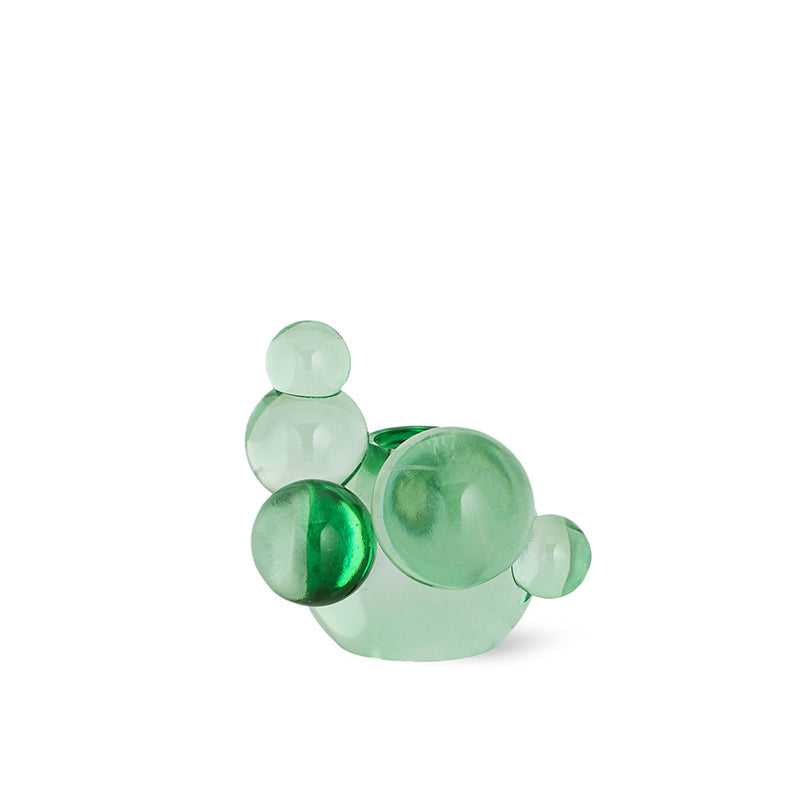 Bubble Crystal Glass Candle Holder - Lovely Green Decorative Sculpture