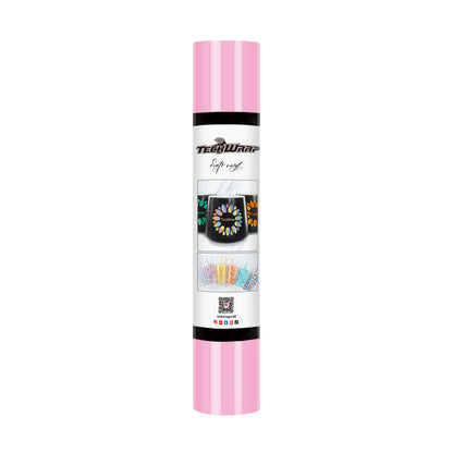 Vinyle adhésif brillant TeckWrap - Rose bonbon | Idéal pour les projets artistiques, les autocollants et bien plus encore !