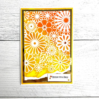 The Crafters Workshop 6x6 Stencil Flower Frenzy