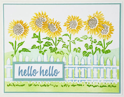 The Crafters Workshop A2 Layered Fenced Sunflowers