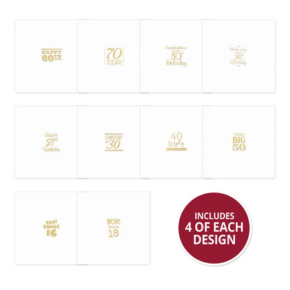 Trim Me! Foiled Insert Pad - Birthday Milestones - Gold