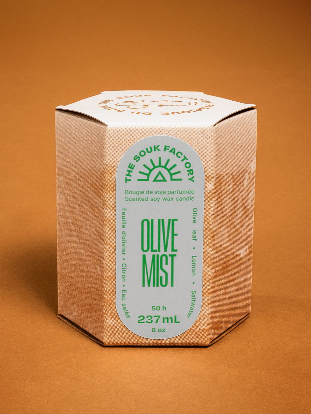 Bougie Olive Mist - Olivier, citron & sel de mer