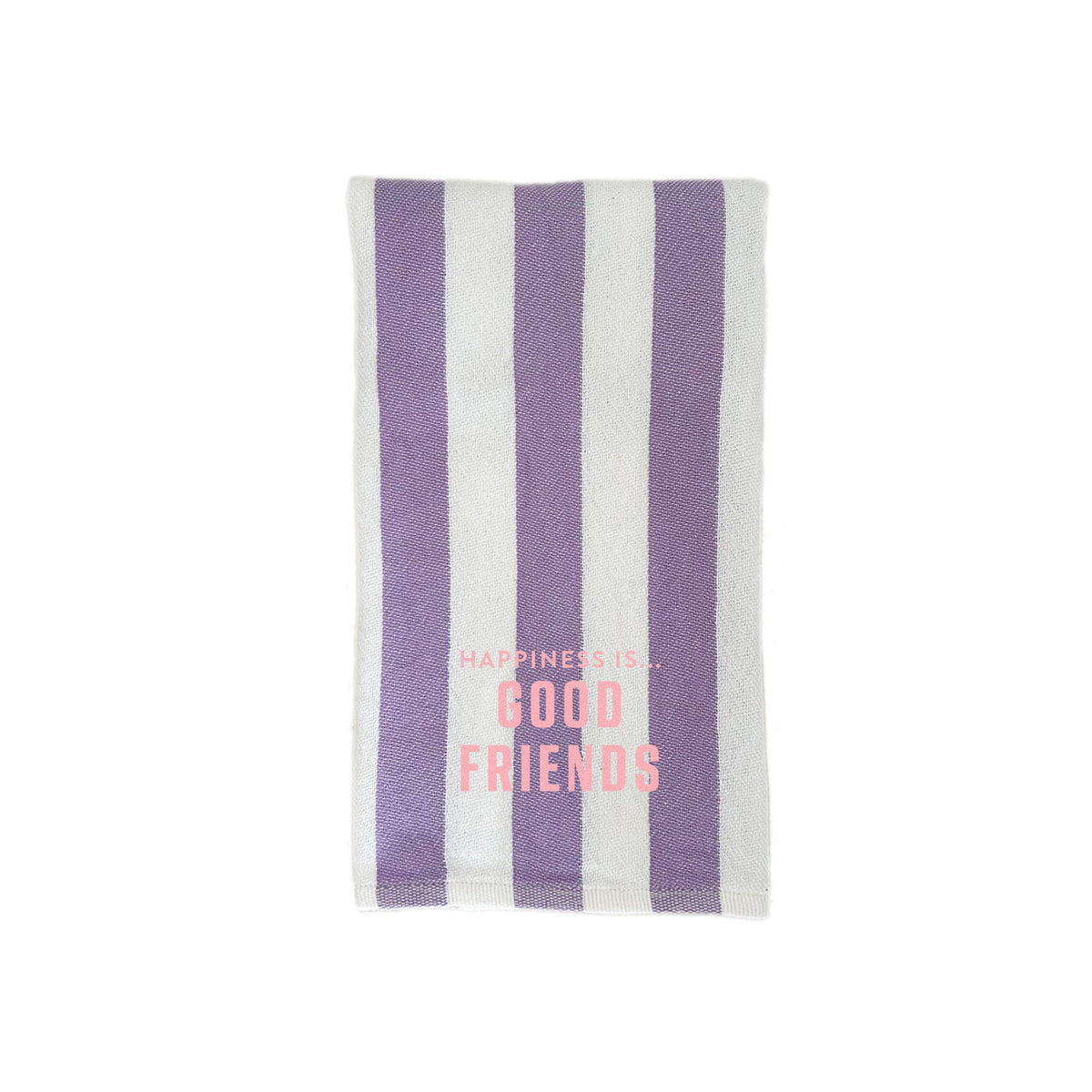 Tea/Hand Towel Good Friends, Striped Lilac with shell Pink