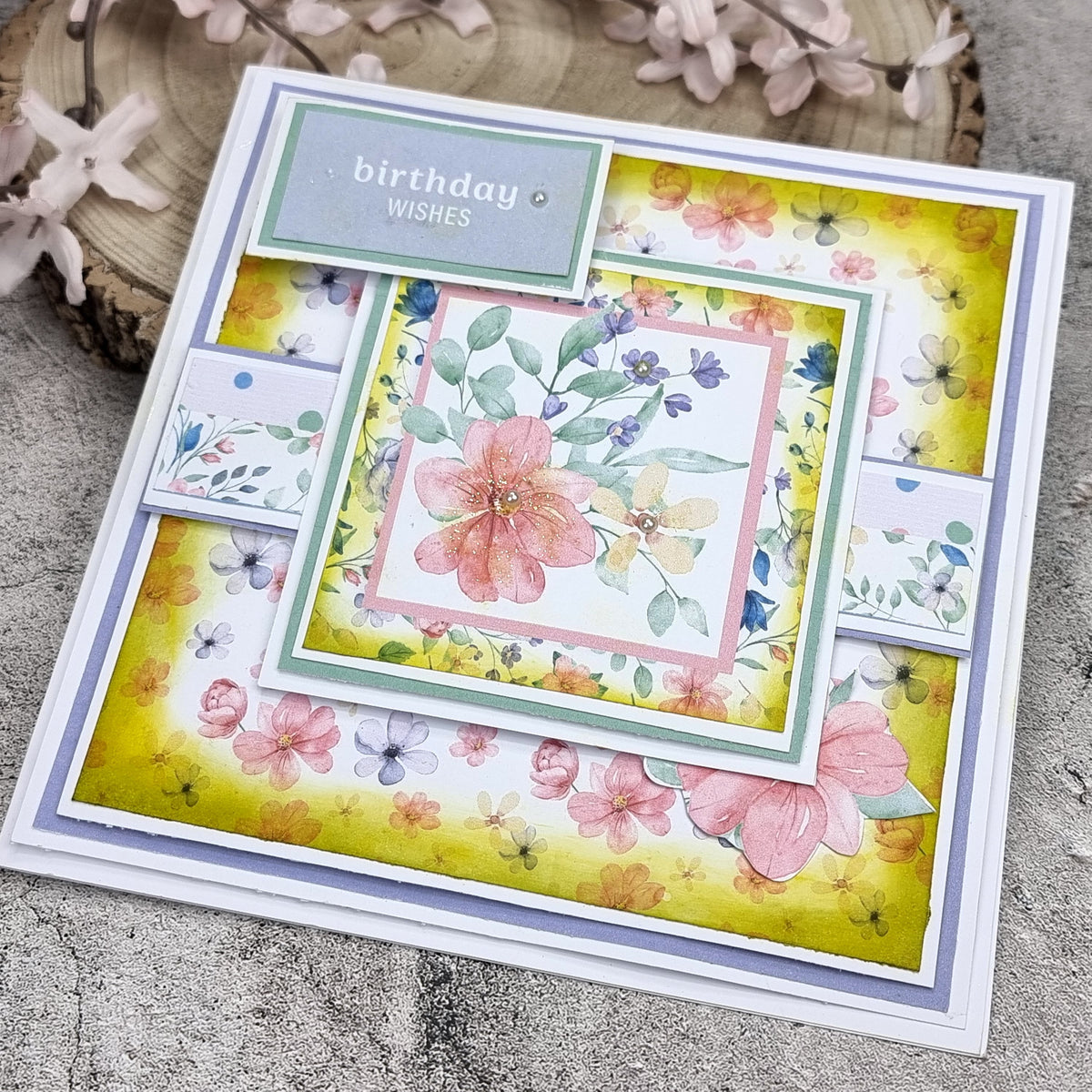 The Paper Boutique Blocs de papier décoratif Sunny Gardens 20,3 cm x 20,3 cm