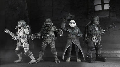 Universal Monsters x Teenage Mutant Ninja Turtles Turtles (Black & White) Action Figure 4-Pack